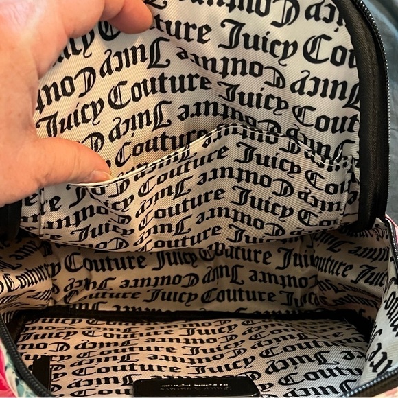 Juicy Couture Zip Back Pack Pick Ur Petal Floral Rose Print Vinyl Pockets Small - Picture 4 of 9